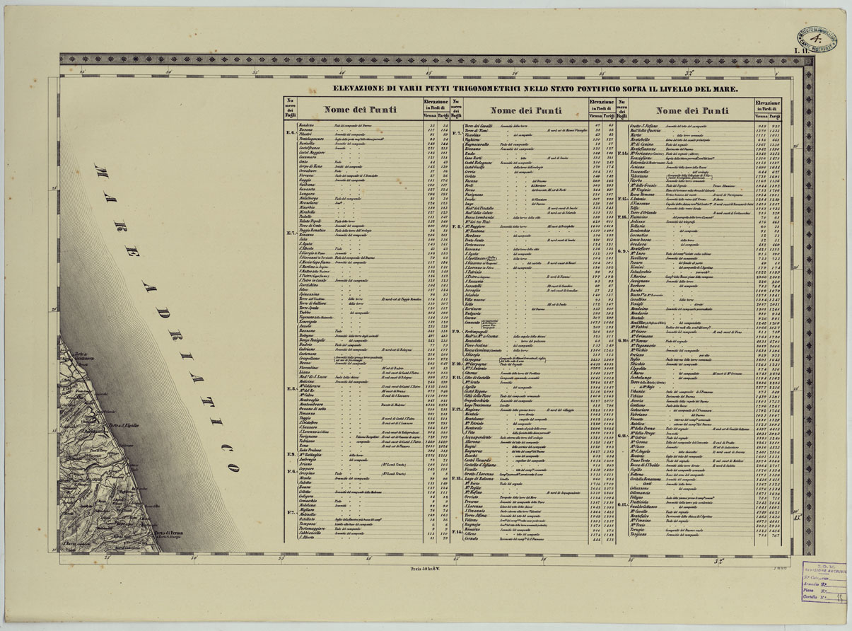 (N:24544) CARTA TOPOGRAFICA DELLO STATO PONTIFICIO E DAL GRAN-DUCATO DI TOSCANA COSTRUTTA SOPRA MISURE ASTRONOMICO TRIGONOMETRICHE CHE ED INCISA SOPRA PIETRA A VIENNA NELL'I.R. ISTITUTO GEOGRAFICO MILITARE PUBBLICATA NELL'ANNO 1851 - FOG. I.11 (CA004541) Carte e stampe antiche: riproduzione a colori su carta (formato A1)