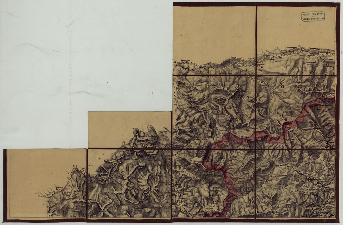 (N:11681) CARTA TOPOGRAFICA DELLA LOMBARDIAE DEI DUCATI DI PARMA, PIACENZA E MODENA ALLA SCALA DEL 1 86.400 DEL VERO DIVISA IN 32 FOGLI. LITOGRAFFIZZATA NELL'UFFICIO TOPOGRAFICO DEL REAL CORPO DI STATO MAGGIORE GENERALE - FOG. F.1 (CA004742) Carte e stampe antiche: riproduzione a colori su carta (formato A1)