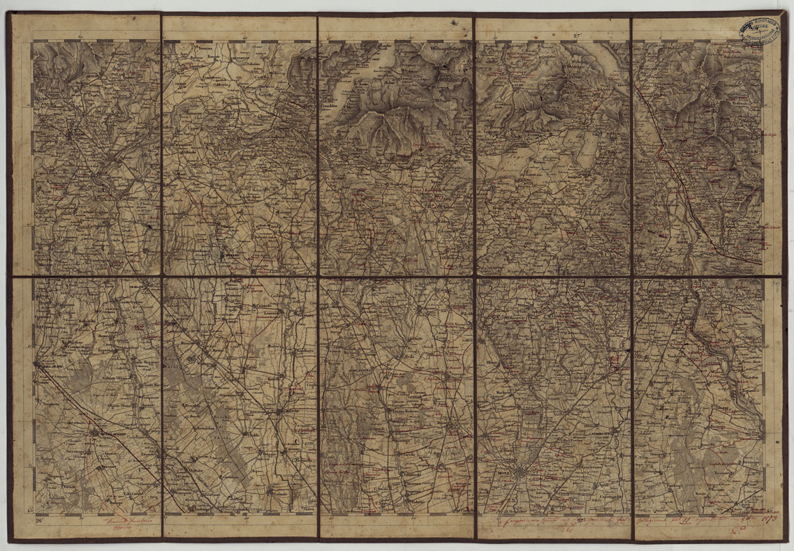 (N:14821) CARTA TOPOGRAFICA REGNO LOMBARDO-VENETO COSTRUTTA SOPRA MISURE ASTRONOMICO-TRIGONOMETRICHE ED INCISA A MILANO NELL'ISTITUO GEOGRAFICO MILTARE DELL'I.R. STATO MAGGIORE GENERALE AUSTRIACO. PUBBLICATA NELL'ANNO 1833 RETTIFICA NELL'ANNO 1856 - FOG.B4. (CA004761) Carte e stampe antiche: riproduzione a colori su carta (formato A1)