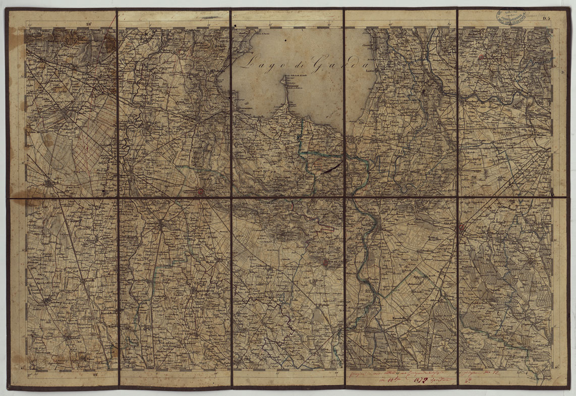 (N:14834) CARTA TOPOGRAFICA REGNO LOMBARDO-VENETO COSTRUTTA SOPRA MISURE ASTRONOMICO-TRIGONOMETRICHE ED INCISA A MILANO NELL'ISTITUO GEOGRAFICO MILTARE DELL'I.R. STATO MAGGIORE GENERALE AUSTRIACO. PUBBLICATA NELL'ANNO 1833 RETTIFICA NELL'ANNO 1856 - FOG.D5. (CA004774) Carte e stampe antiche: riproduzione a colori su carta (formato A1)