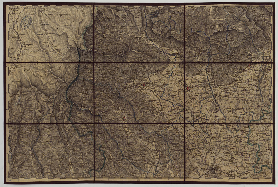 (N:14837) CARTA TOPOGRAFICA REGNO LOMBARDO-VENETO COSTRUTTA SOPRA MISURE ASTRONOMICO-TRIGONOMETRICHE ED INCISA A MILANO NELL'ISTITUO GEOGRAFICO MILTARE DELL'I.R. STATO MAGGIORE GENERALE AUSTRIACO. PUBBLICATA NELL'ANNO 1833 RETTIFICA NELL'ANNO 1856 - FOG.E4. (CA004779) Carte e stampe antiche: riproduzione a colori su carta (formato A1)
