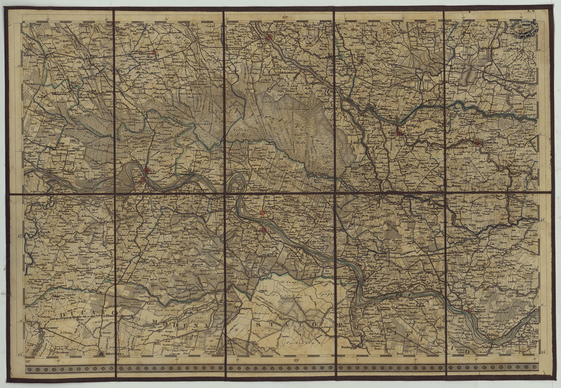 (N:14839) CARTA TOPOGRAFICA REGNO LOMBARDO-VENETO COSTRUTTA SOPRA MISURE ASTRONOMICO-TRIGONOMETRICHE ED INCISA A MILANO NELL'ISTITUO GEOGRAFICO MILTARE DELL'I.R. STATO MAGGIORE GENERALE AUSTRIACO. PUBBLICATA NELL'ANNO 1833 RETTIFICA NELL'ANNO 1856 - FOG.E6. (CA004781) Carte e stampe antiche: riproduzione a colori su carta (formato A1)