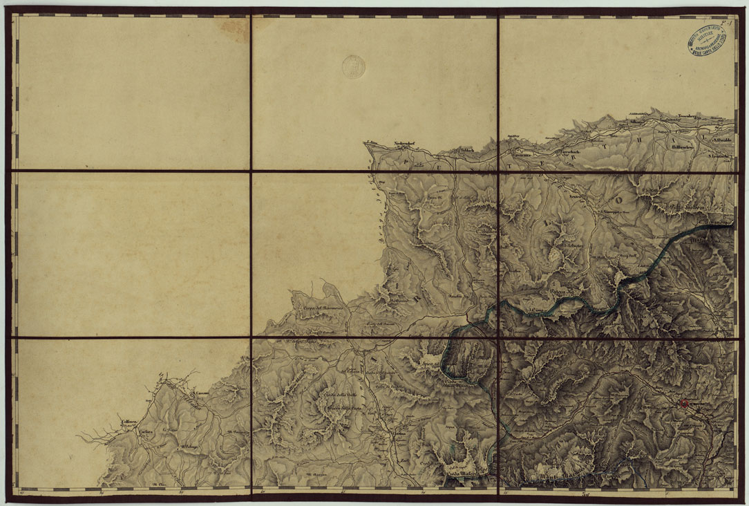 (N:14840) CARTA TOPOGRAFICA REGNO LOMBARDO-VENETO COSTRUTTA SOPRA MISURE ASTRONOMICO-TRIGONOMETRICHE ED INCISA A MILANO NELL'ISTITUO GEOGRAFICO MILTARE DELL'I.R. STATO MAGGIORE GENERALE AUSTRIACO. PUBBLICATA NELL'ANNO 1833 RETTIFICA NELL'ANNO 1856 - FOG.F1. (CA004782) Carte e stampe antiche: riproduzione a colori su carta (formato A1)