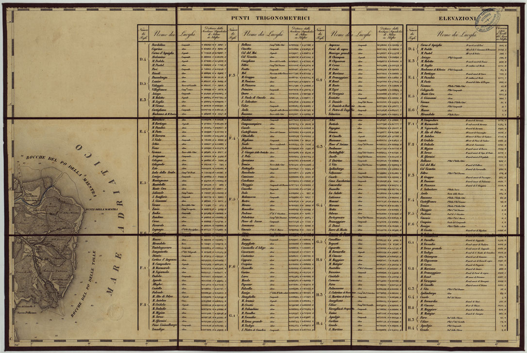(N:14851) CARTA TOPOGRAFICA REGNO LOMBARDO-VENETO COSTRUTTA SOPRA MISURE ASTRONOMICO-TRIGONOMETRICHE ED INCISA A MILANO NELL'ISTITUO GEOGRAFICO MILTARE DELL'I.R. STATO MAGGIORE GENERALE AUSTRIACO. PUBBLICATA NELL'ANNO 1833 RETTIFICA NELL'ANNO 1856 - FOG.G6. (CA004793) Carte e stampe antiche: riproduzione a colori su carta (formato A1)
