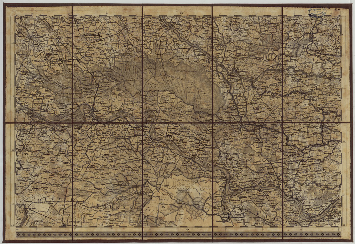 (N:24556) CARTA TOPOGRAFICA REGNO LOMBARDO-VENETO COSTRUTTA SOPRA MISURE ASTRONOMICO-TRIGONOMETRICHE ED INCISA A MILANO NELL'ISTITUO GEOGRAFICO MILTARE DELL'I.R. STATO MAGGIORE GENERALE AUSTRIACO. PUBBLICATA NELL'ANNO 1833 - FOGLIO E.6 (CA004802) Carte e stampe antiche: riproduzione a colori su carta (formato A1)
