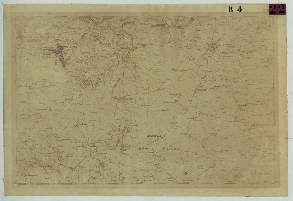 (N:13143) CARTA DELLA PARTE CENTRALE DELL'ALTA ITALIA AUTOGRAFATA NELL'UFFICIO TOPOGRAFICO DEL CORPO REALE DELLOSTATO MAGGIORE TORINO 1859 - B.4 (CA004862) Carte e stampe antiche: riproduzione a colori su carta (formato A1)