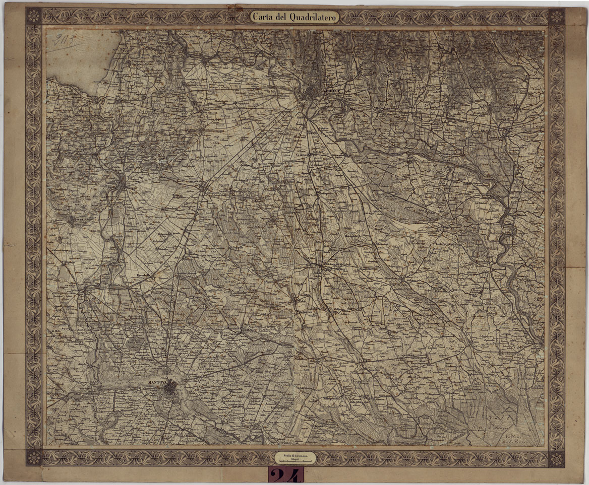(N:1887) CARTA DEL QUADRILATERO (CA004903) Carte e stampe antiche: riproduzione a colori su carta (formato A1)