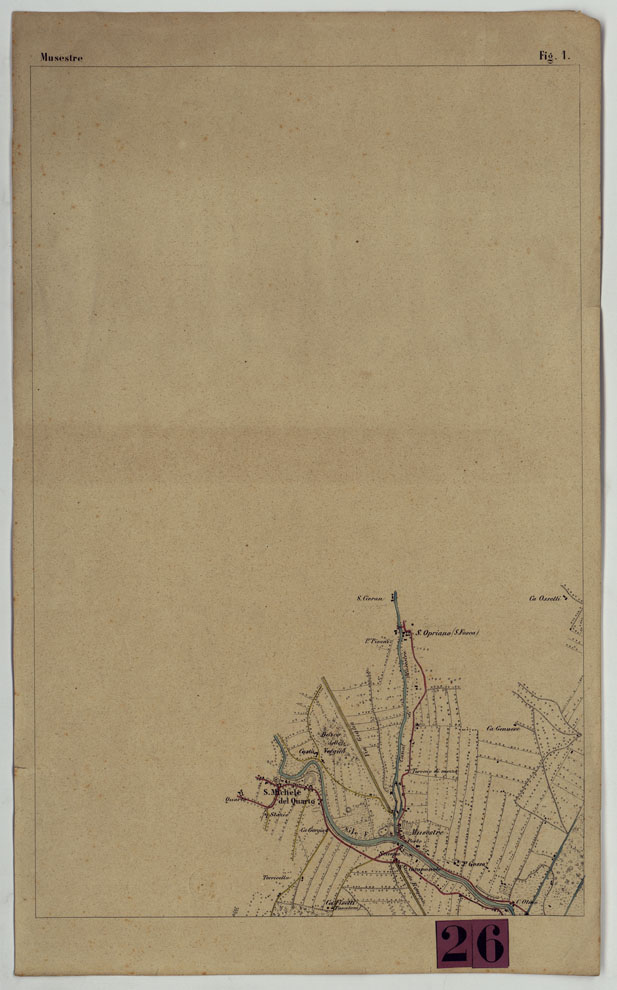 (N:24573) CARTA TOPOGRAFICA DELLA LAGUNA DI VENEZIA SCALA DI 1 A 20.000 - FOG. 1 MUSESTRE (CA004909) Carte e stampe antiche: riproduzione a colori su carta (formato A1)