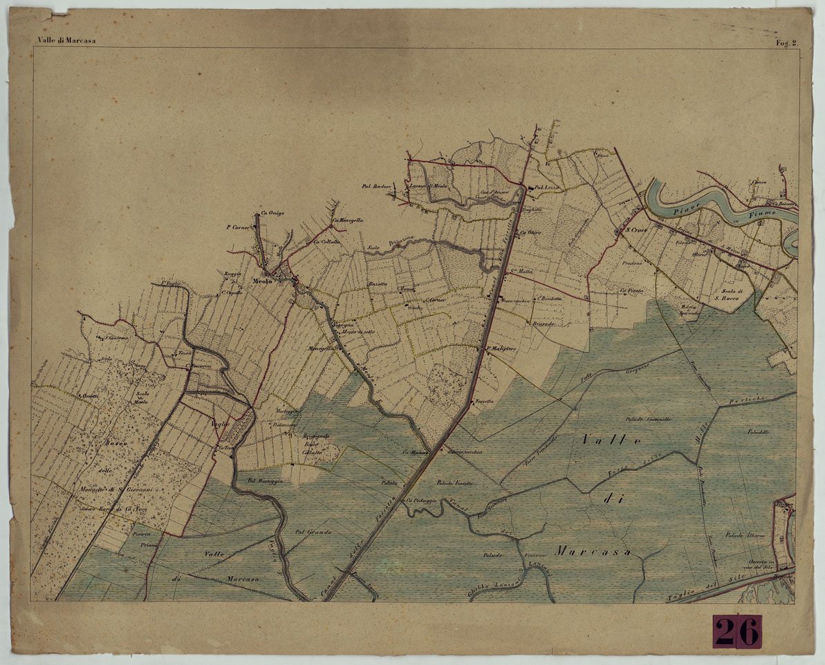 (N:11388) CARTA TOPOGRAFICA DELLA LAGUNA DI VENEZIA SCALA DI 1 A 20.000 - FOG. 2 VALLE DI MARCASA (CA004910) Carte e stampe antiche: riproduzione a colori su carta (formato A1)