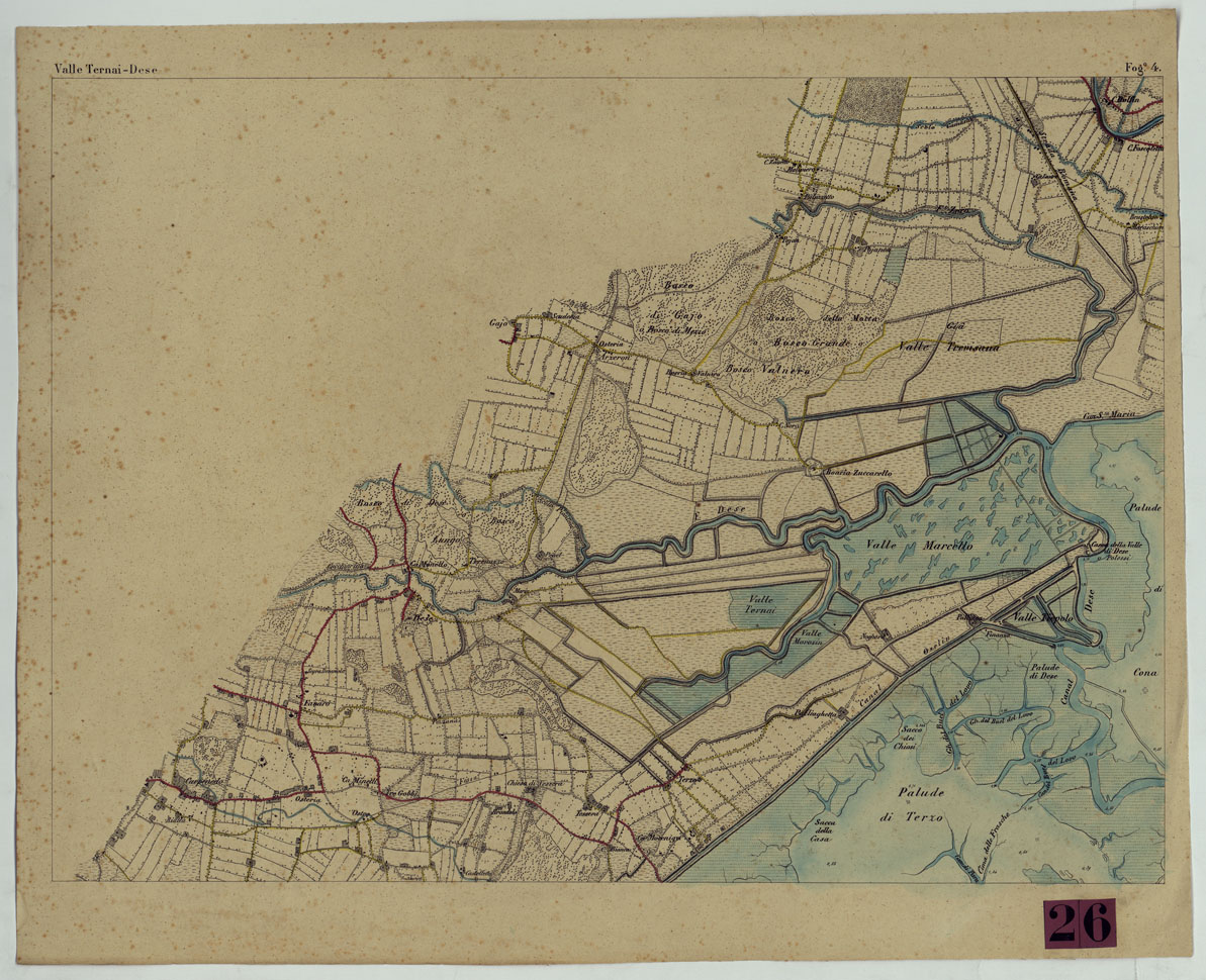 (N:11390) CARTA TOPOGRAFICA DELLA LAGUNA DI VENEZIA SCALA DI 1 A 20.000 - FOG. 4 VALLE TERNAIA-DESE (CA004912) Carte e stampe antiche: riproduzione a colori su carta (formato A1)