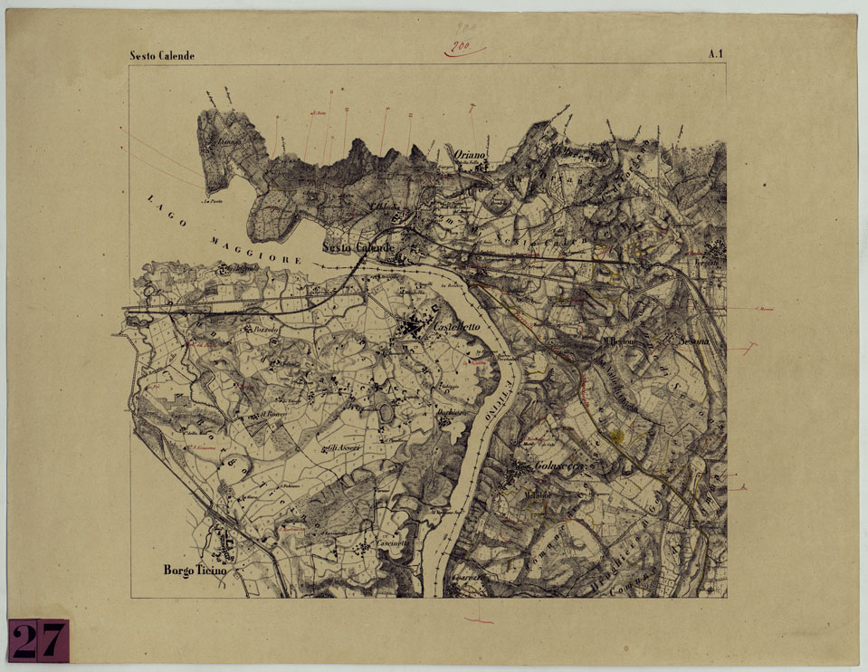 (N:507) CARTA TOPOGRAFICA DEL CAMPO DI SOMMA TAV. A.1 - SESTO CALENDE (CA004928) Carte e stampe antiche: riproduzione a colori su carta (formato A1)
