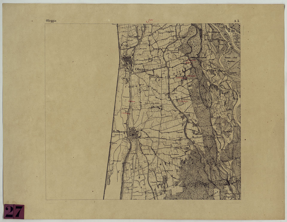 (N:16683) CARTA TOPOGRAFICA DEL CAMPO DI SOMMA TAV. A.3 - OLEGGIO (CA004930) Carte e stampe antiche: riproduzione a colori su carta (formato A1)