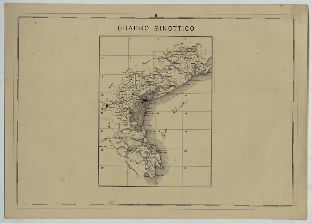 (N:14454) CARTA COROGRAFICA DELLA PROVINCIA DI VENEZIA PUBBLICATA A CURA DELLA DEPUTAZIONE PROVINCIALE - QUADRO SINOTTICO (D'UNIONE) (CA005006) Carte e stampe antiche: riproduzione a colori su carta (formato A1)