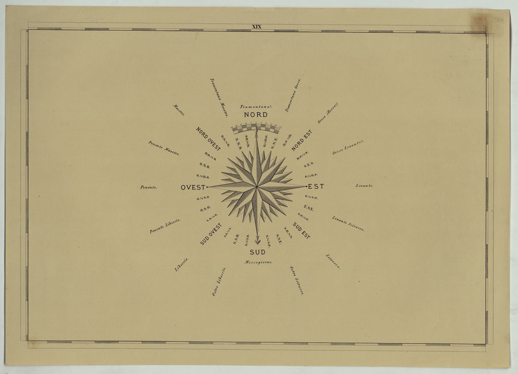 (N:14467) CARTA COROGRAFICA DELLA PROVINCIA DI VENEZIA PUBBLICATA A CURA DELLA DEPUTAZIONE PROVINCIALE -TAVOLA XIX ROSA DEI VENTI (CA005023) Carte e stampe antiche: riproduzione a colori su carta (formato A1)