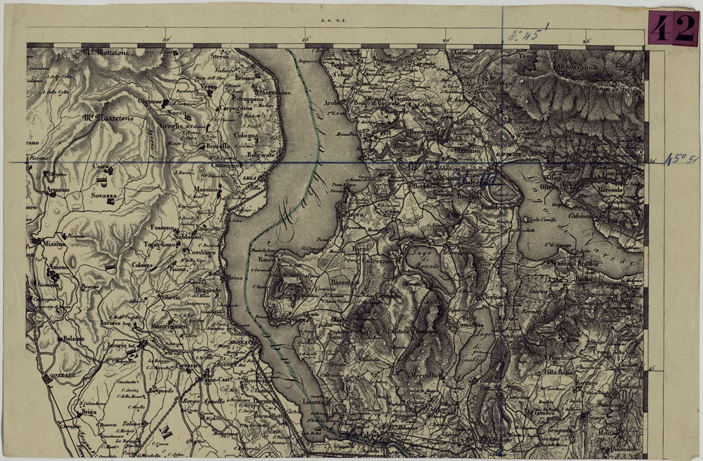 (N:12044) CARTA DEL LOMBARDO VENETO E ITALIA CENTRALE - FOGLIO A.4. N.E. (CA005102) Carte e stampe antiche: riproduzione a colori su carta (formato A1)