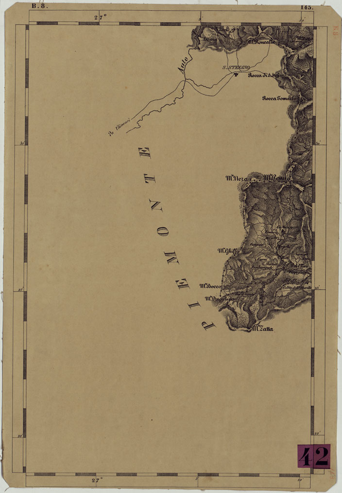 (N:12053) CARTA DEL LOMBARDO VENETO E ITALIA CENTRALE - FOGLIO B.8. (CA005118) Carte e stampe antiche: riproduzione a colori su carta (formato A1)