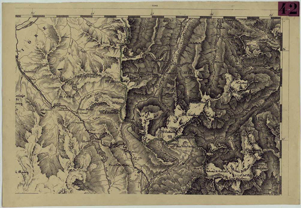 (N:12055) CARTA DEL LOMBARDO VENETO E ITALIA CENTRALE - FOGLIO C.2. N.E. (CA005120) Carte e stampe antiche: riproduzione a colori su carta (formato A1)
