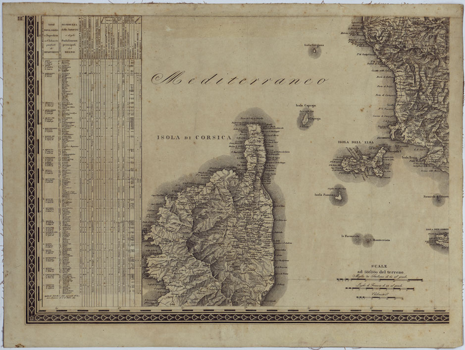 (N:956) CARTA AMMINISTRATIVA DEL REGNO D'ITALIA CO' SUOI STABILIMENTI POLITICI, MILITARI, CIVILI, E RELIGIOSI E CON UNA PARTE DEGLI STATI LIMITROFI. COSTRUTTA NEL DEPOSITO DELLA GUERRA  PER ORDINE DEL MINISTRO DELLA GUERRA E MARINA NELL'ANNO MDCCCXI -TAVOLA III (CA005209) Carte e stampe antiche: riproduzione a colori su carta (formato A1)