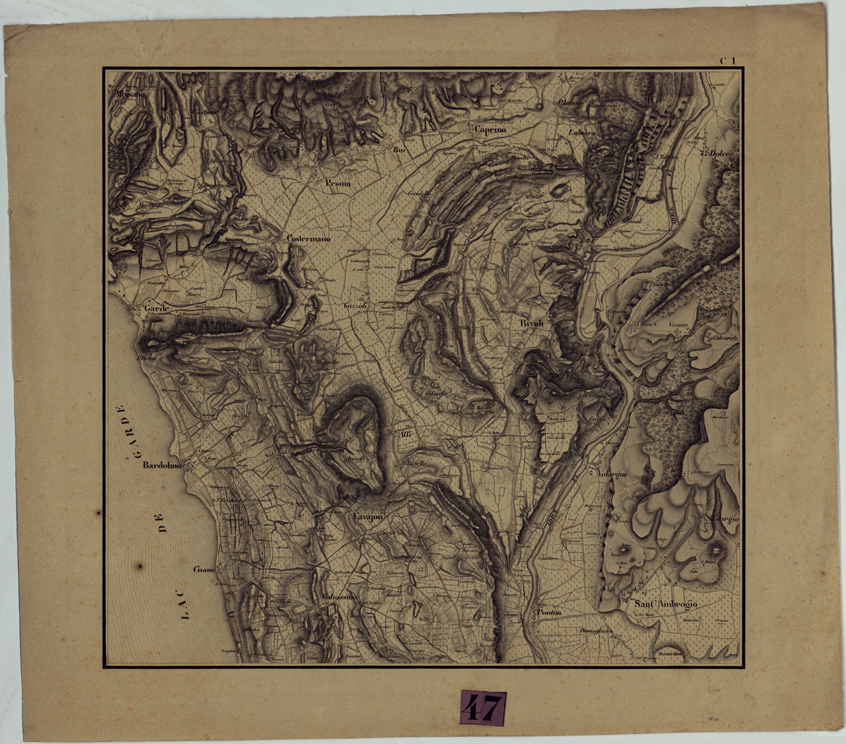 (N:8556) CARTE POUR SERVIR A L'INTELLIGENCE DES OPERATIONS MILITAIRES ENTRE LE CHIESE ET L'ADIGE GRAVEE SUR PIERRE PAR REGNER ET DOURDET 8 PASSAGE S.TE MARIE (R. DU BAC.) A' PARIS - TAVOLA C.1 (CA005229) Carte e stampe antiche: riproduzione a colori su carta (formato A1)