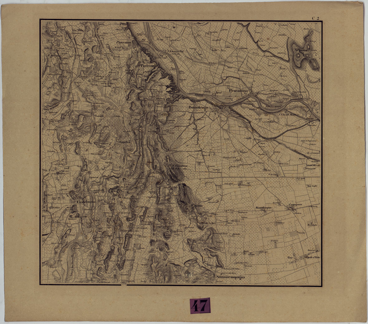 (N:8557) CARTE POUR SERVIR A L'INTELLIGENCE DES OPERATIONS MILITAIRES ENTRE LE CHIESE ET L'ADIGE GRAVEE SUR PIERRE PAR REGNER ET DOURDET 8 PASSAGE S.TE MARIE (R. DU BAC.) A' PARIS - TAVOLA C.2 (CA005230) Carte e stampe antiche: riproduzione a colori su carta (formato A1)