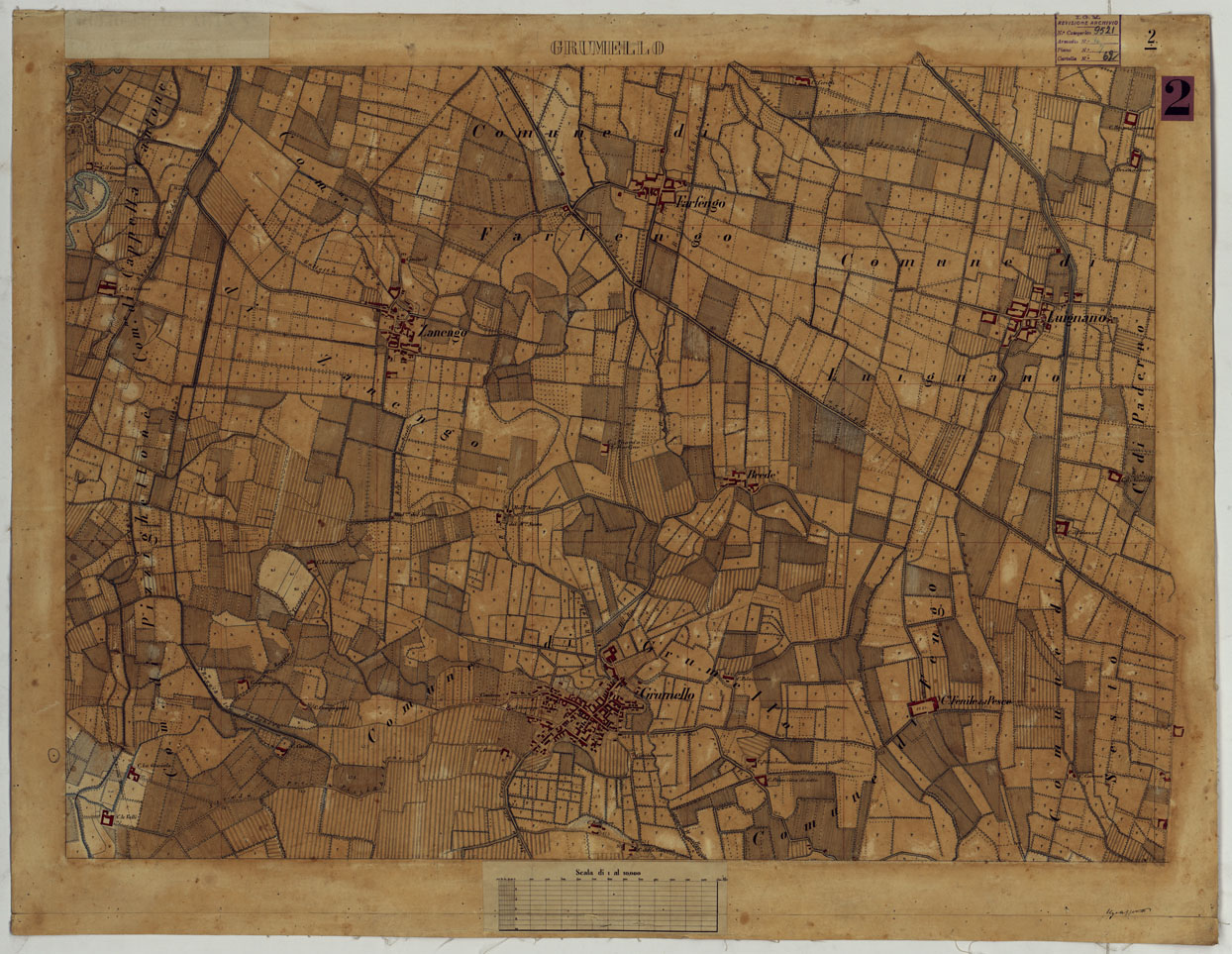 (N:15264) VALLE DEL PO - Tavola 2 - Grumello (CA005361) Carte e stampe antiche: riproduzione a colori su carta (formato A1)