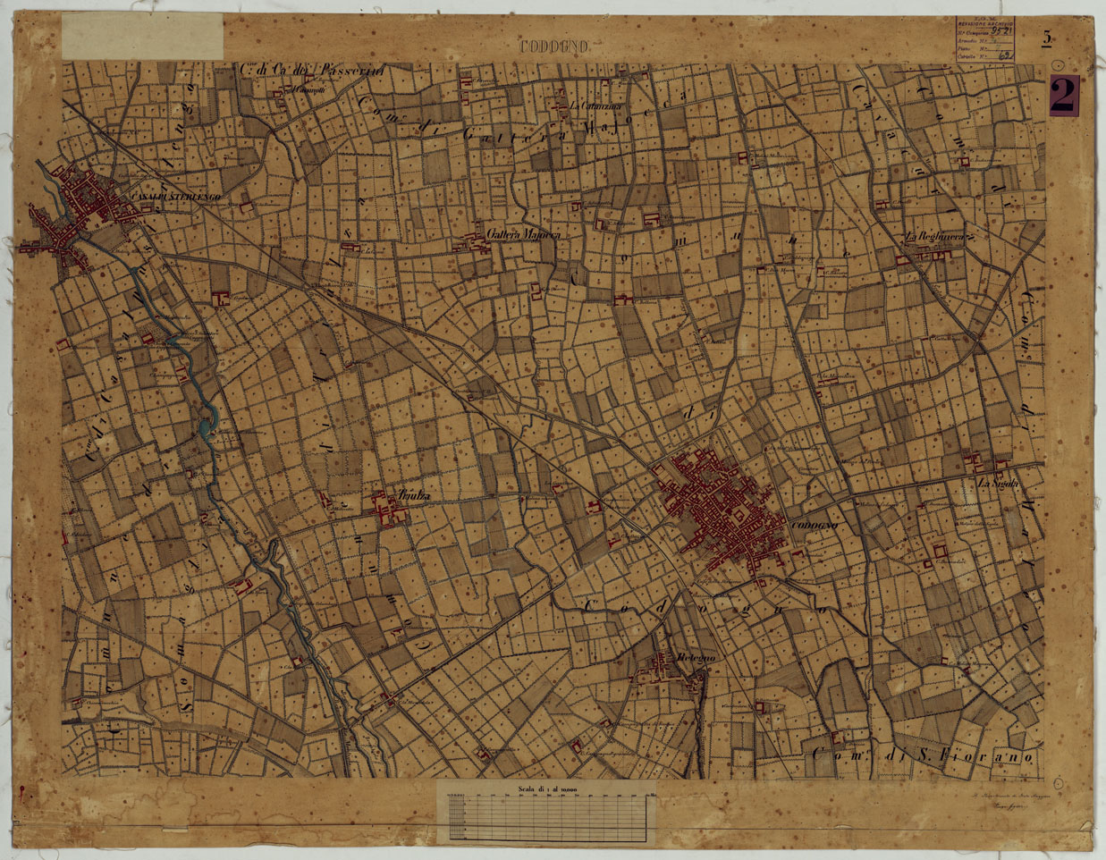 (N:14693) VALLE DEL PO - Tavola 3 - Codogno (CA005362) Carte e stampe antiche: riproduzione a colori su carta (formato A1)