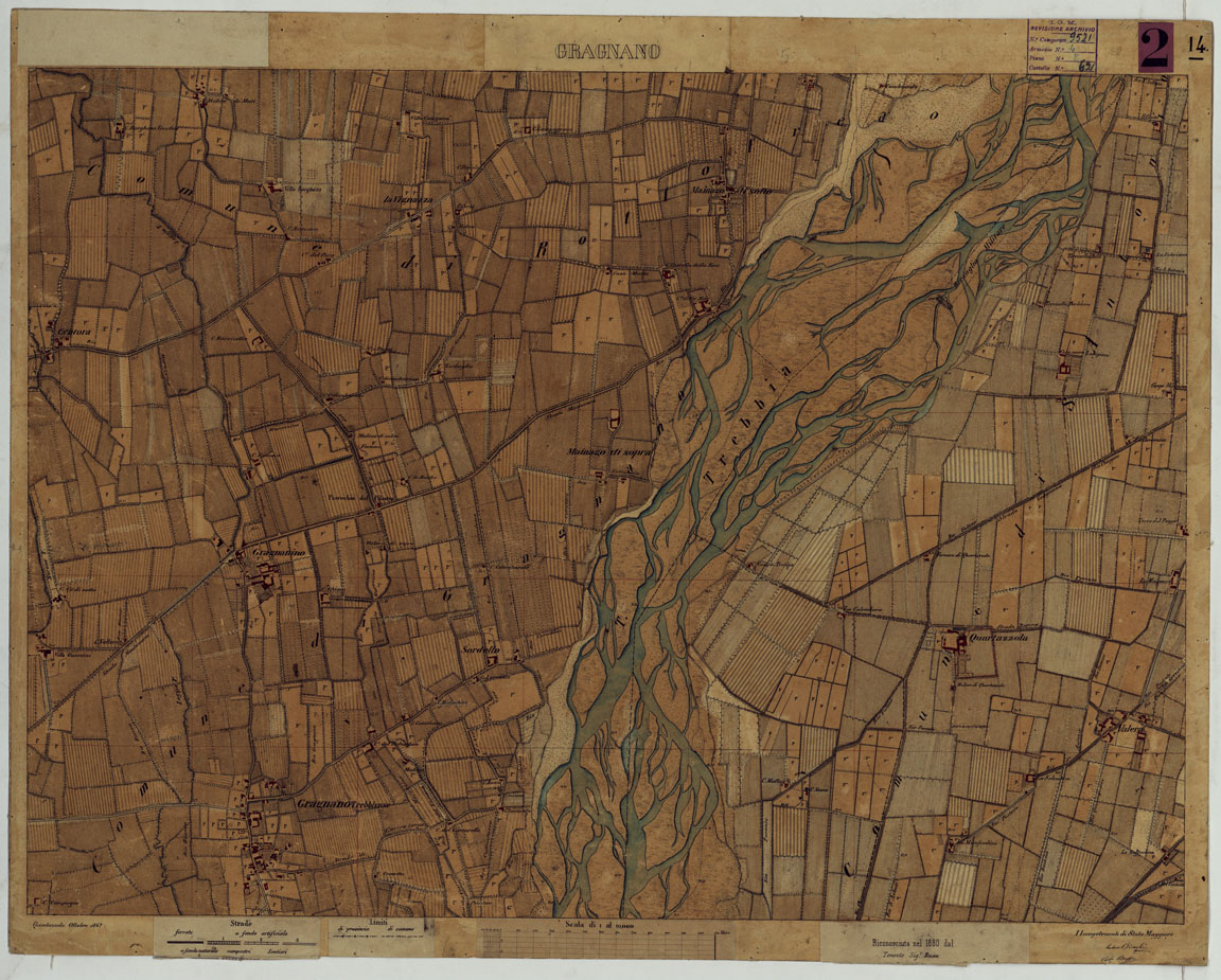 (N:15326) VALLE DEL PO - Tavola 14 - Gragnano (CA005374) Carte e stampe antiche: riproduzione a colori su carta (formato A1)