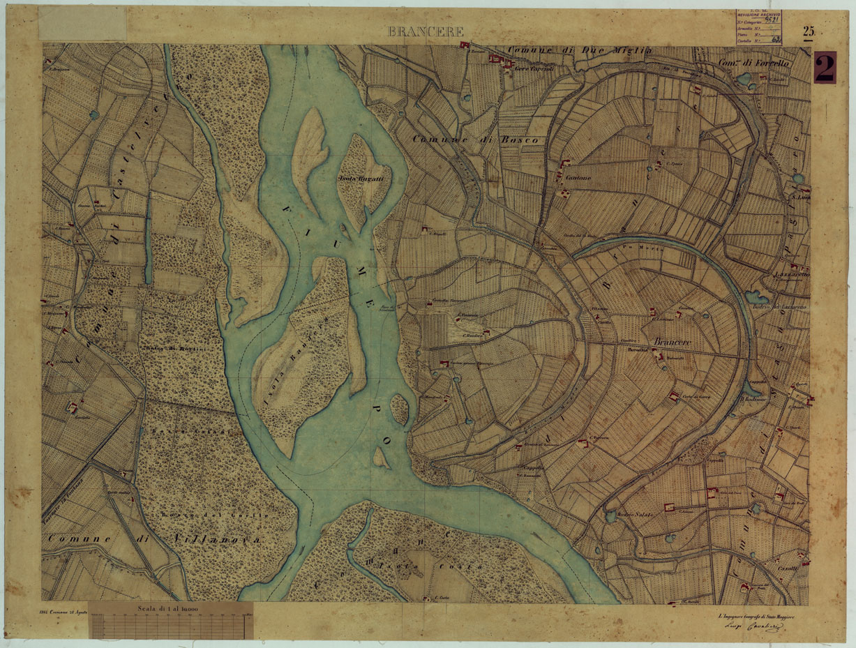 (N:14703) VALLE DEL PO - Tavola 25 - Brancere (CA005389) Carte e stampe antiche: riproduzione a colori su carta (formato A1)