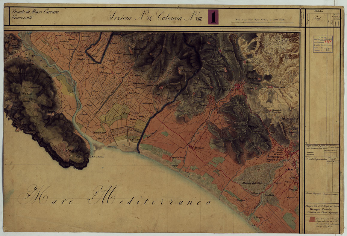 (N:9707) DUCATO DI MODENA E STATI LIMITORFI - SEZIONE N. 24 COLONNA N. VIII. (CA005457) Carte e stampe antiche: riproduzione a colori su carta (formato A1)