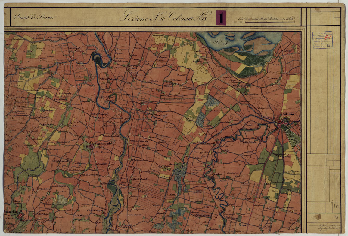 (N:9664) DUCATO DI MODENA E STATI LIMTROFI - SEZIONE N. 16 COLONNA N. IX. (CA005458) Carte e stampe antiche: riproduzione a colori su carta (formato A1)