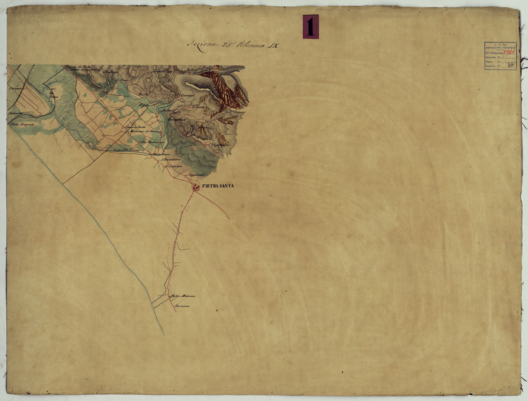 (N:9709) DUCATO DI MODENA E STATI LIMITROFI - SEZIONE N. 25 COLONNA N.IX. (CA005467) Carte e stampe antiche: riproduzione a colori su carta (formato A1)
