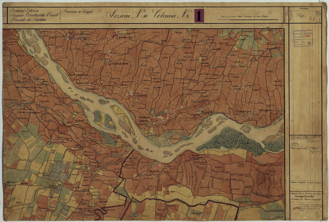 (N:9665) DUCATO DI MODENA E STATI LIMITROFI - SEZIONE N. 16 COLONNA N. X (CA005468) Carte e stampe antiche: riproduzione a colori su carta (formato A1)