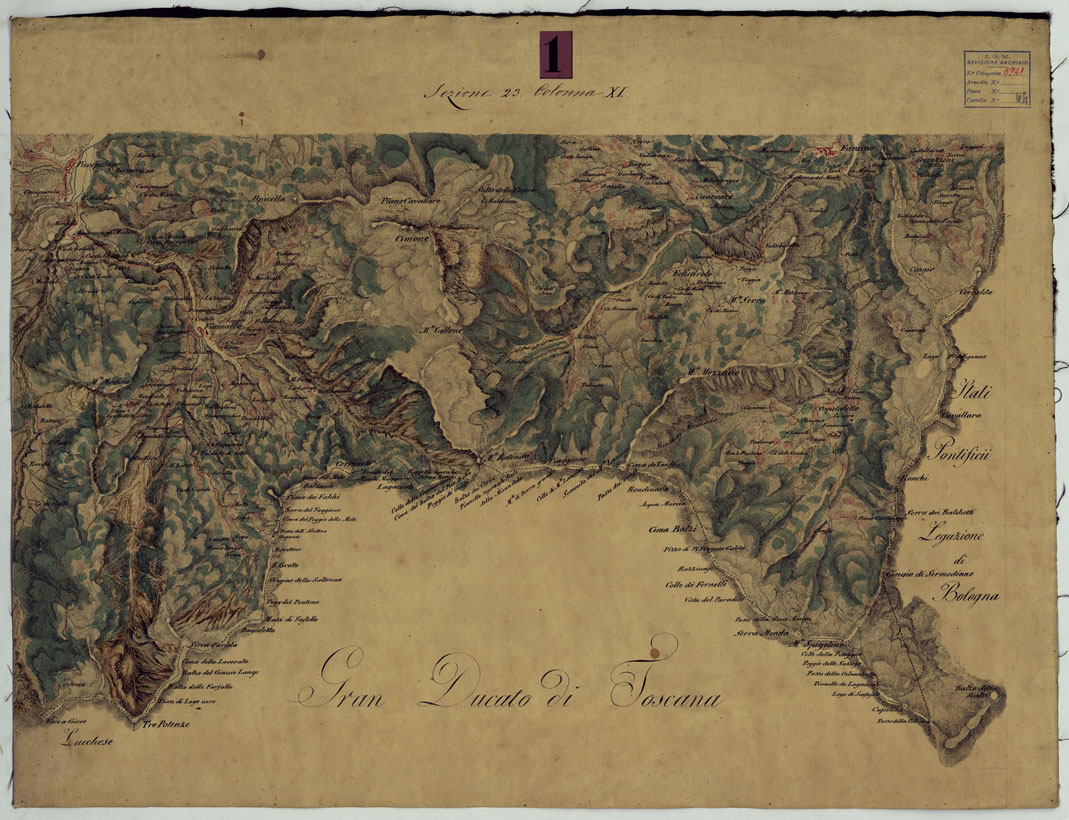 (N:9704) DUCATO DI MODENA E STATI LIMITROFI - SEZIONE N. 23 COLONNA N. XI. (CA005484) Carte e stampe antiche: riproduzione a colori su carta (formato A1)