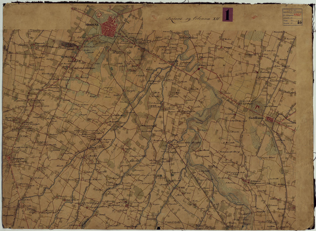 (N:9683) DUCATO DI MODENA E STATI LIMITROFI - SEZIONE N. 19 COLONNA N. XII. (CA005488) Carte e stampe antiche: riproduzione a colori su carta (formato A1)