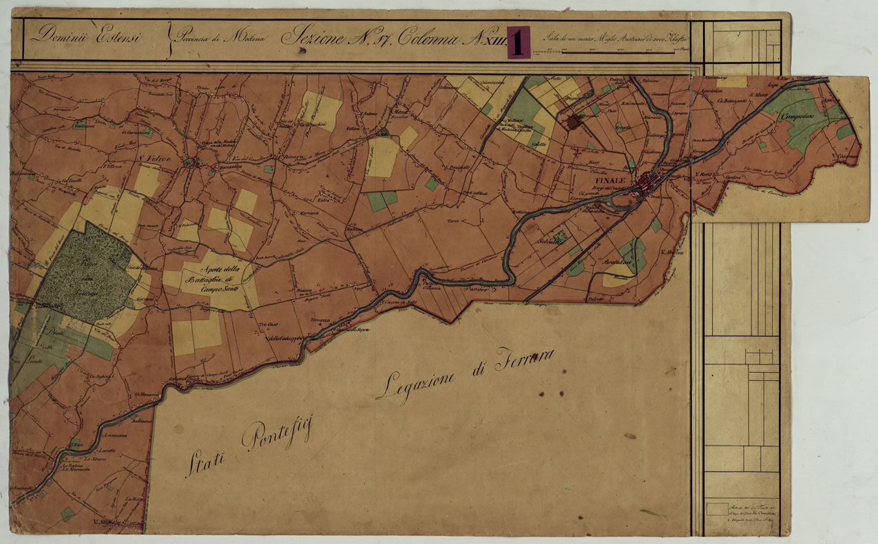 (N:9674) DUCATO DI MODENA E STATI LIMITROFI - SEZIONE N. 17 COLONNA N. XIII. (CA005494, CA005495) Carte e stampe antiche: riproduzione a colori su carta (formato A1)