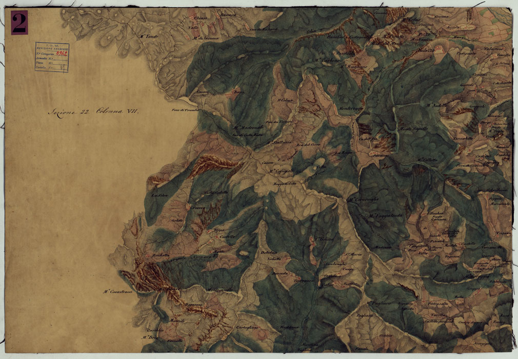(N:24789) DUCATO DI MODENA E STATI LIMITROFI - SEZIONE N. 22 COLONNA N. VII - MULAZZO (CA005499) Carte e stampe antiche: riproduzione a colori su carta (formato A1)