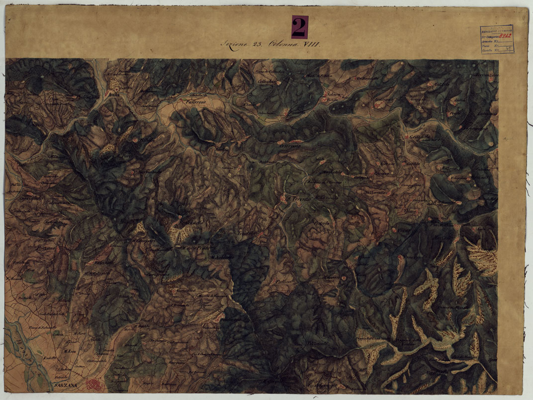 (N:24794) DUCATO DI MODENA E STATI LIMITROFI - SEZIONE N. 23 COLONNA N. VIII - AULLA (CA005504) Carte e stampe antiche: riproduzione a colori su carta (formato A1)