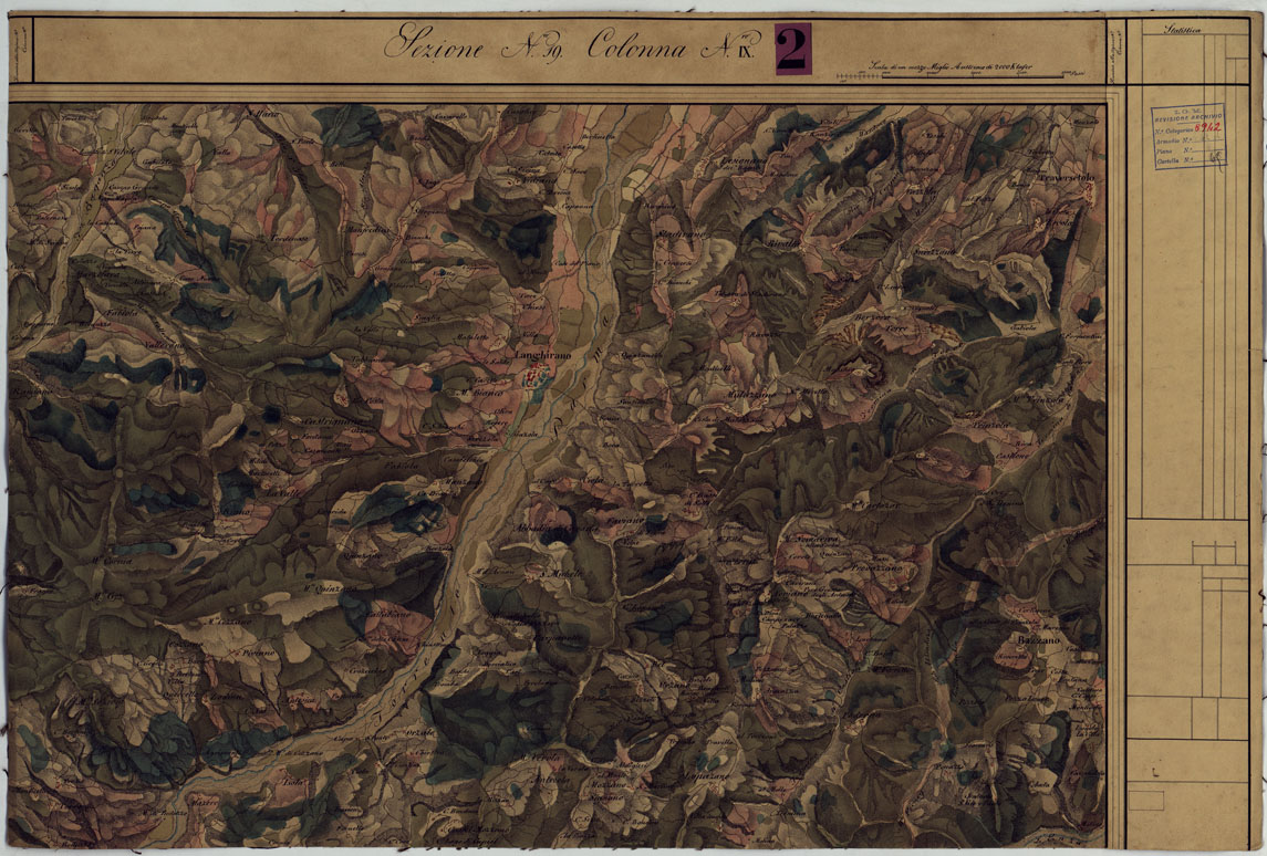 (N:24797) DUCATO DI MODENA E STATI LIMITROFI - SEZIONE N. 19 COLONNA N. IX - LANGHIRANO (CA005507) Carte e stampe antiche: riproduzione a colori su carta (formato A1)
