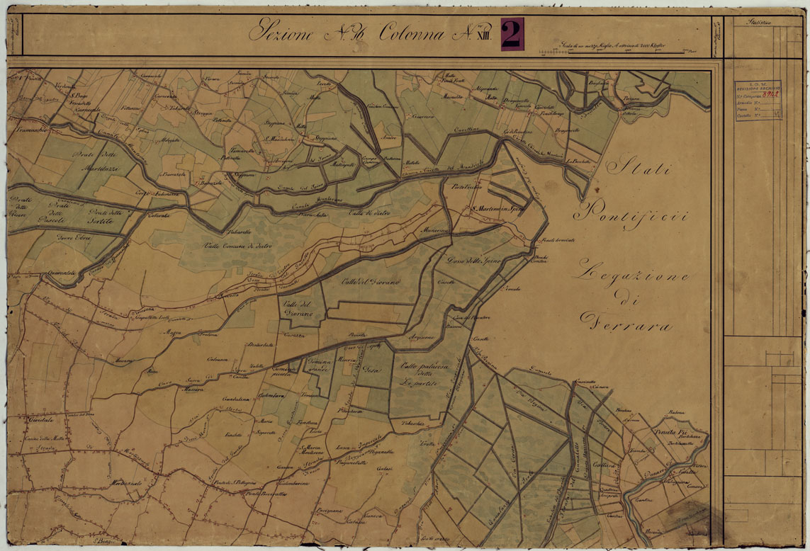 (N:24832) DUCATO DI MODENA E STATI LIMITROFI - SEZIONE N. 16 COLONNA N. XIII - MORTIZZUOLO (CA005542) Carte e stampe antiche: riproduzione a colori su carta (formato A1)