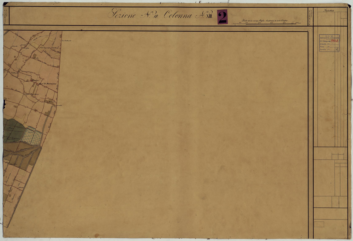 (N:24834) DUCATO DI MODENA E STATI LIMITROFI - SEZIONE N. 18 COLONNA N. XIII - RAVARINO (CA005544) Carte e stampe antiche: riproduzione a colori su carta (formato A1)