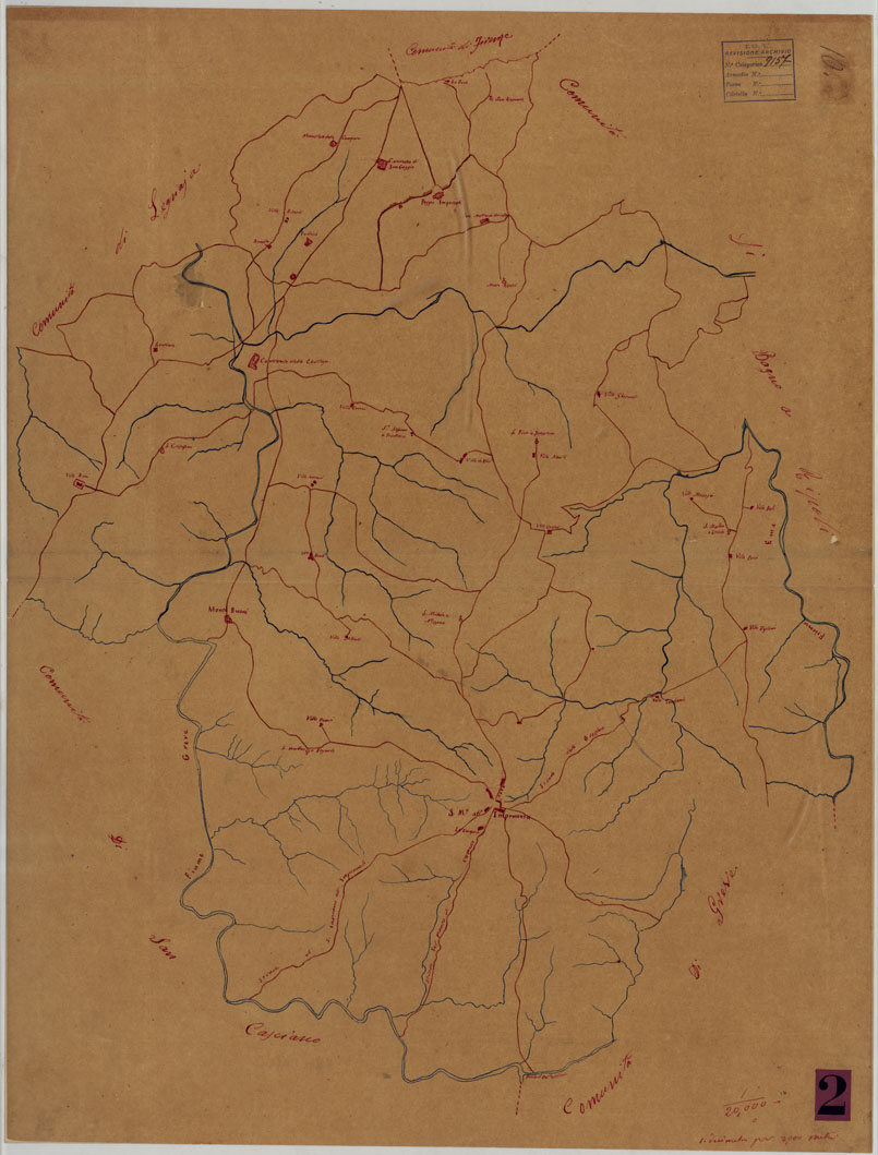 (N:9728) ELEMENTI PER LA FORMAZIONE DI UNA CARTA DELLA TOSCANA ALLA SCALA DI 1:28.800 - IMPRUNETA. (CA005604) Carte e stampe antiche: riproduzione a colori su carta (formato A1)