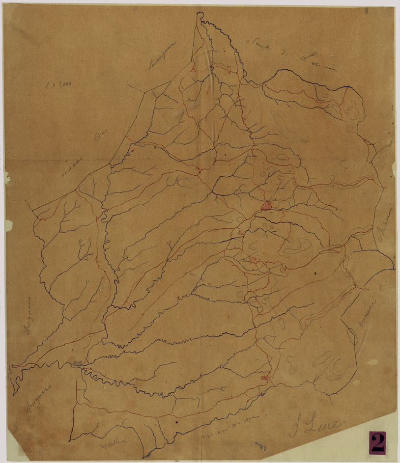 (N:9748) ELEMENTI PER LA FORMAZIONE DI UNA CARTA DELLA TOSCANA ALLA SCALA DI 1:28.800 - SANTA LUCE. (CA005638) Carte e stampe antiche: riproduzione a colori su carta (formato A1)