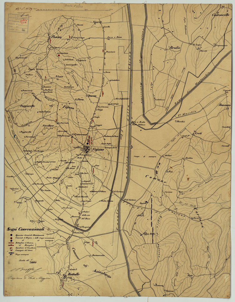 (N:15539) DINTORNI DI FOIANO AD 1 A 20.000. (CA005675) Carte e stampe antiche: riproduzione a colori su carta (formato A1)