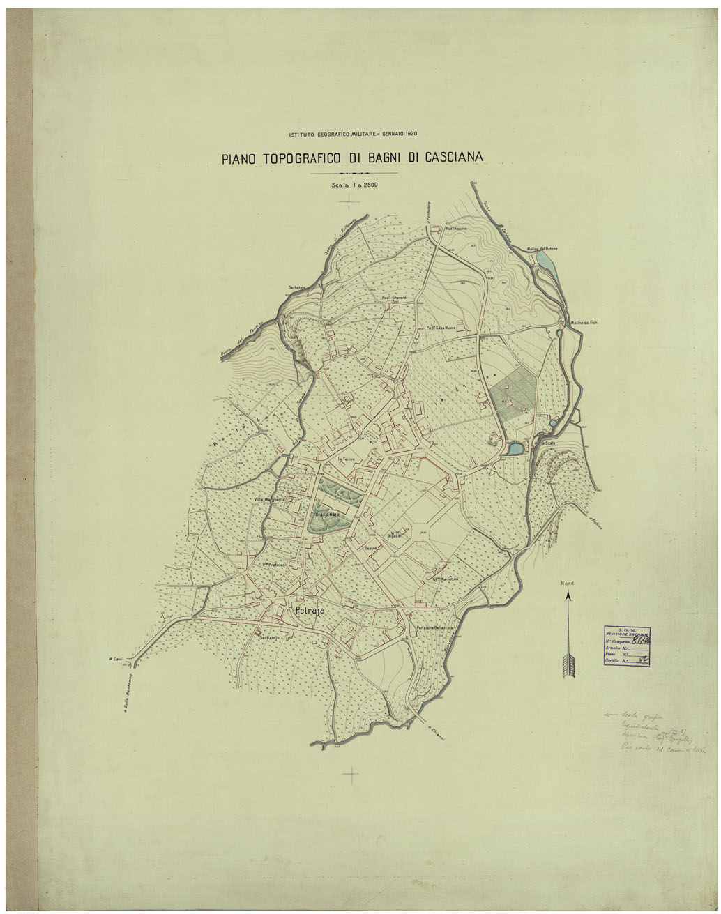 (N:13545) PIANO TOPOGRAFICO DI BAGNI DI CASCIANA (CA005713) Carte e stampe antiche: riproduzione a colori su carta (formato A1)