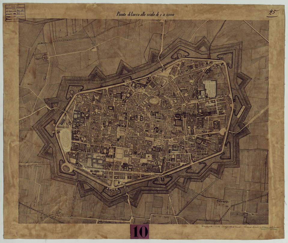 (N:13899) PIANTA DI LUCCA (CA005735) Carte e stampe antiche: riproduzione a colori su carta (formato A1)