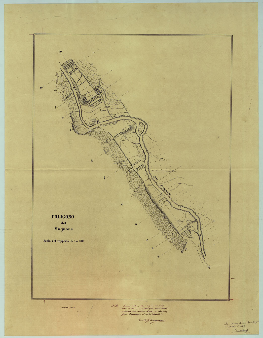 (N:15523) POLIGONO DEL MUGNONE. (CA005741) Carte e stampe antiche: riproduzione a colori su carta (formato A1)