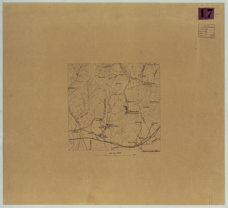 (N:12914) MONTECATINI E DINTORNI. (CA005744) Carte e stampe antiche: riproduzione a colori su carta (formato A1)