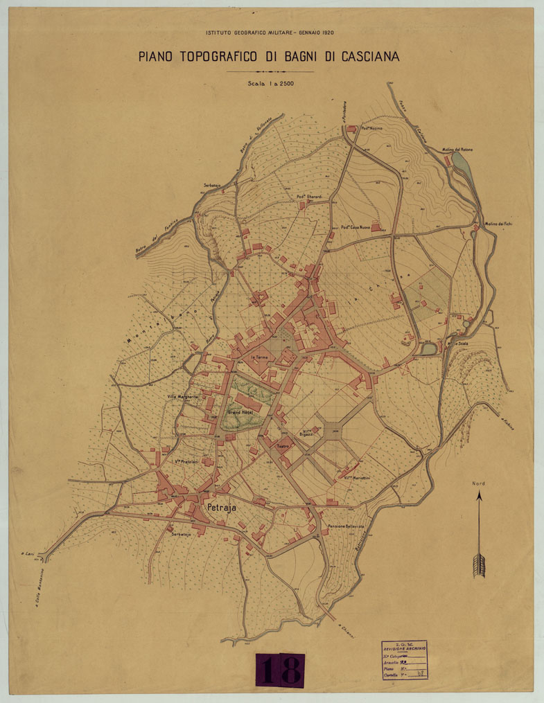 (N:13546) PIANO TOPOGRAFICO DI BAGNI DI CASCIANA (CA005745) Carte e stampe antiche: riproduzione a colori su carta (formato A1)