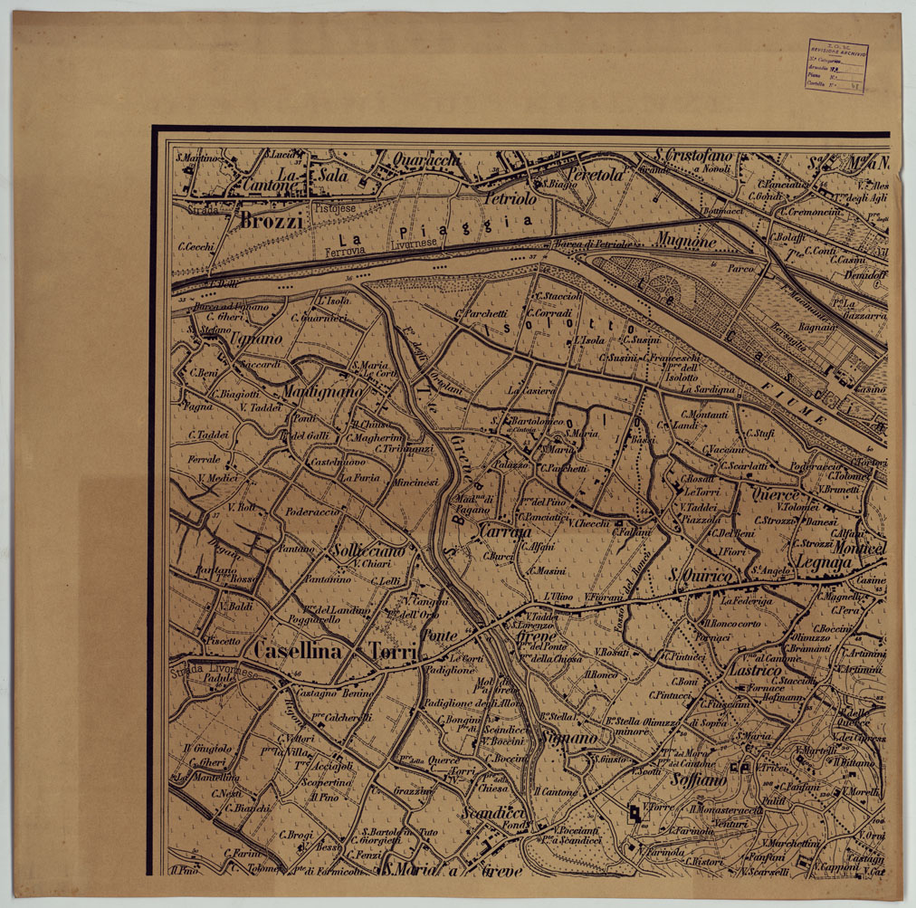 (N:24875) DINTORNI DI FIRENZE - FOGLIO 1. (CA005748) Carte e stampe antiche: riproduzione a colori su carta (formato A1)
