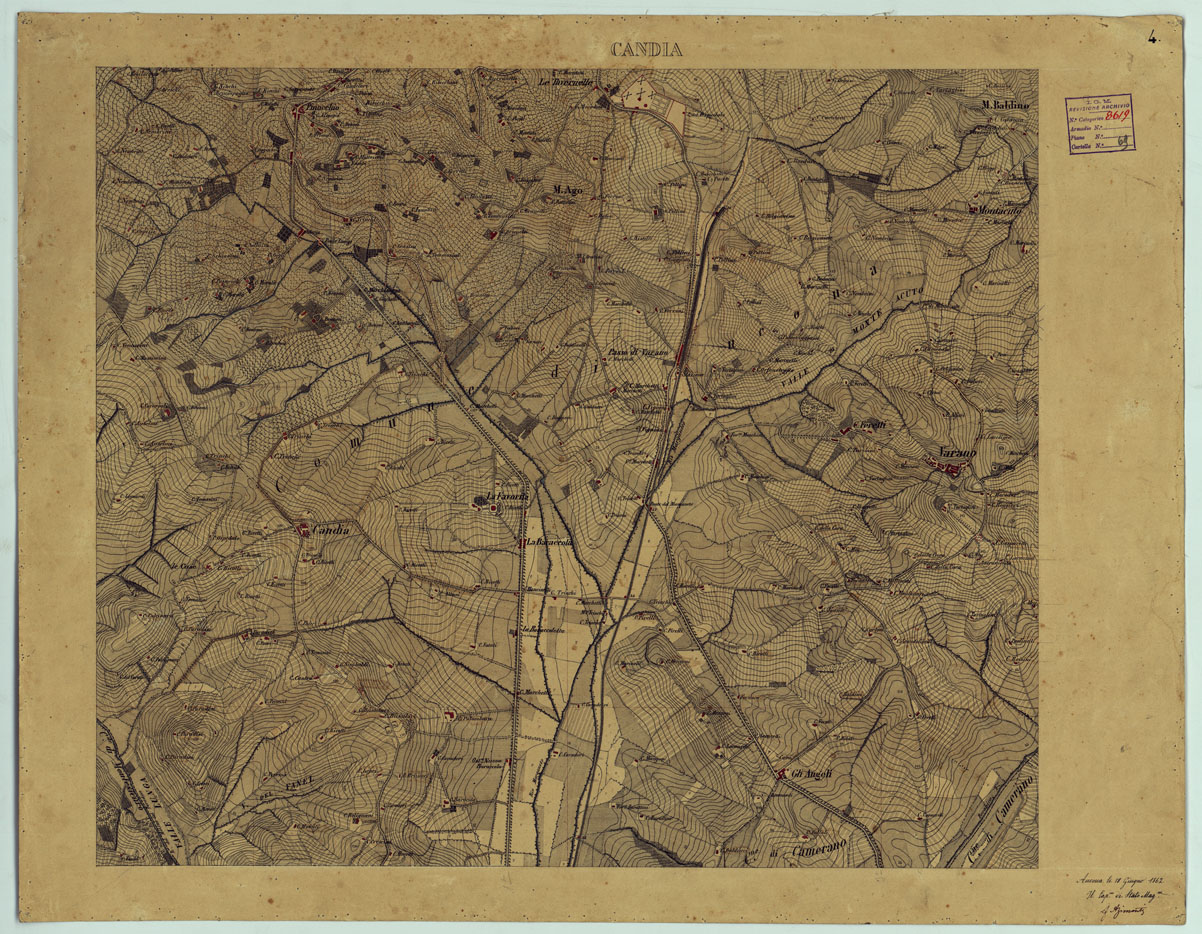 (N:169) ANCONA E DINTORNI - TAVOLA 4 - CANDIA (CA005760) Carte e stampe antiche: riproduzione a colori su carta (formato A1)